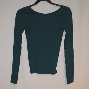 Elegant Teal Long Sleeve Women's Top